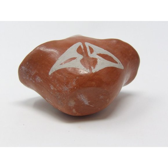 Vintage Handmade Miniature Terracotta Glazed Bridal Basket 3" H x 4 1/2" L x 2 3 - Picture 8 of 10